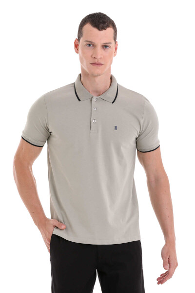 Yeşil Regular Fit Polo Yaka 100% Pamuklu Tişört - HTML