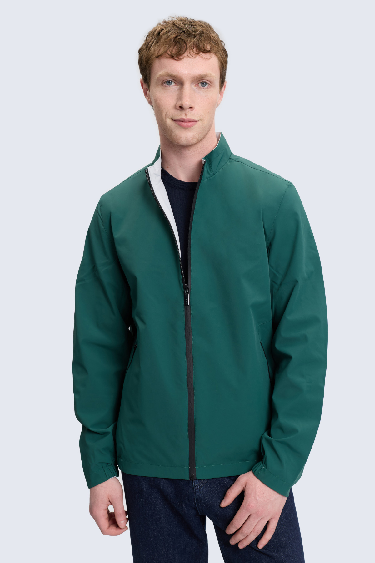Yeşil Slim Fit Hakim Yaka Mont