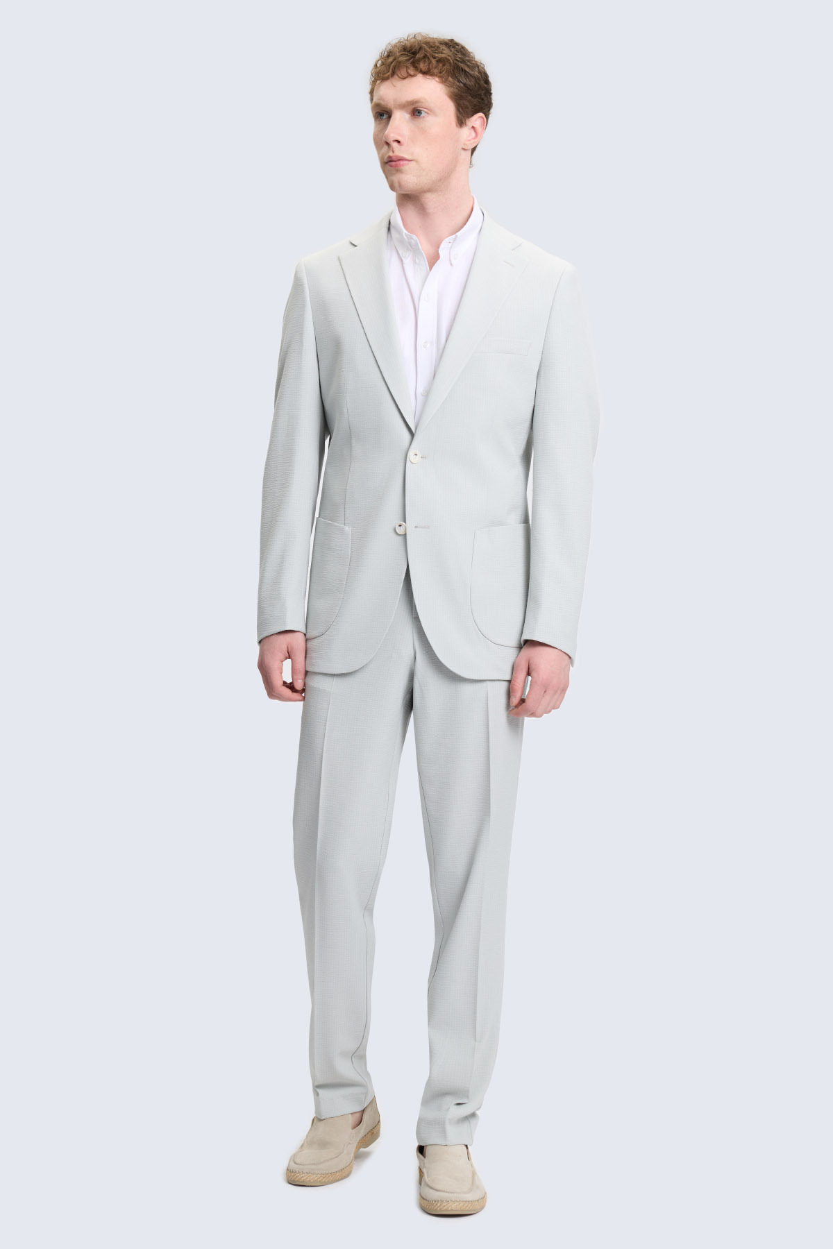 Yeşil Slim Fit Mono Yaka Casual Takım Elbise